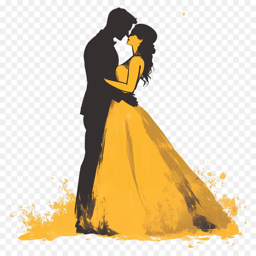 Silhouette De Mariage，Silhouette Couple PNG