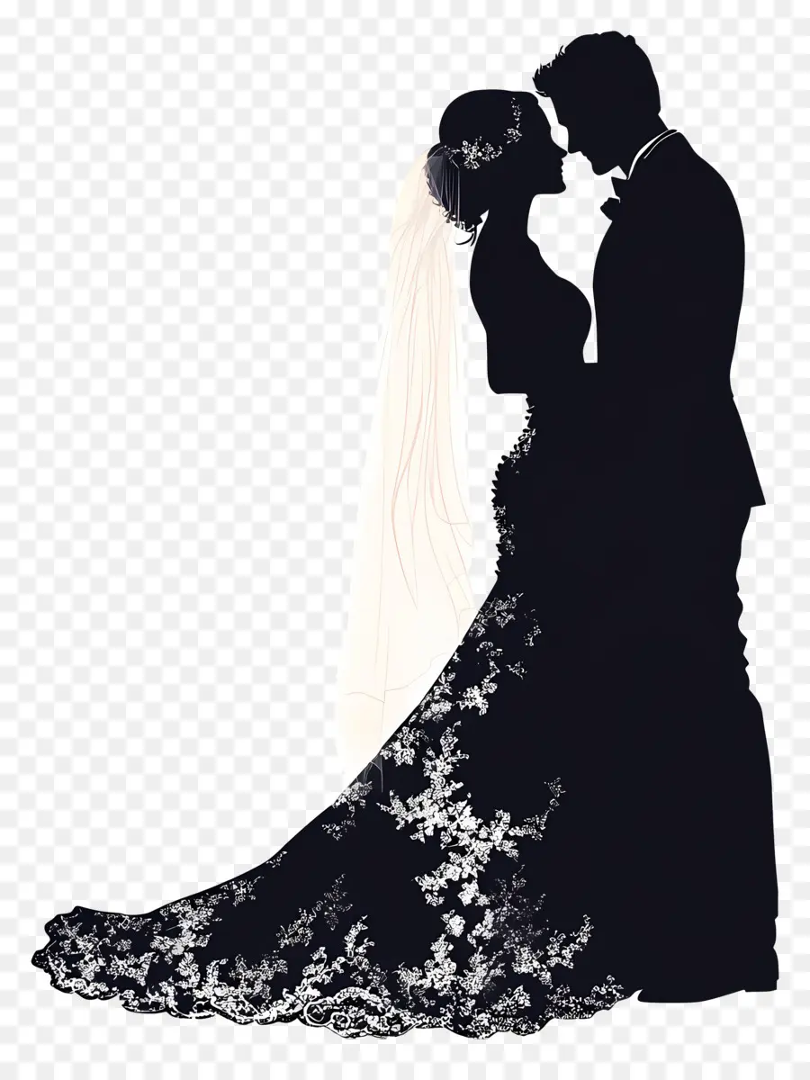 Silhouette De Mariage，Mariée PNG