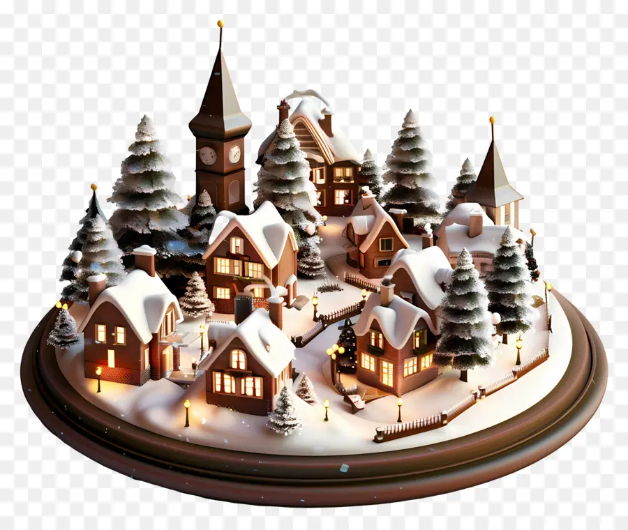 Ville De Noël，Village Enneigé PNG