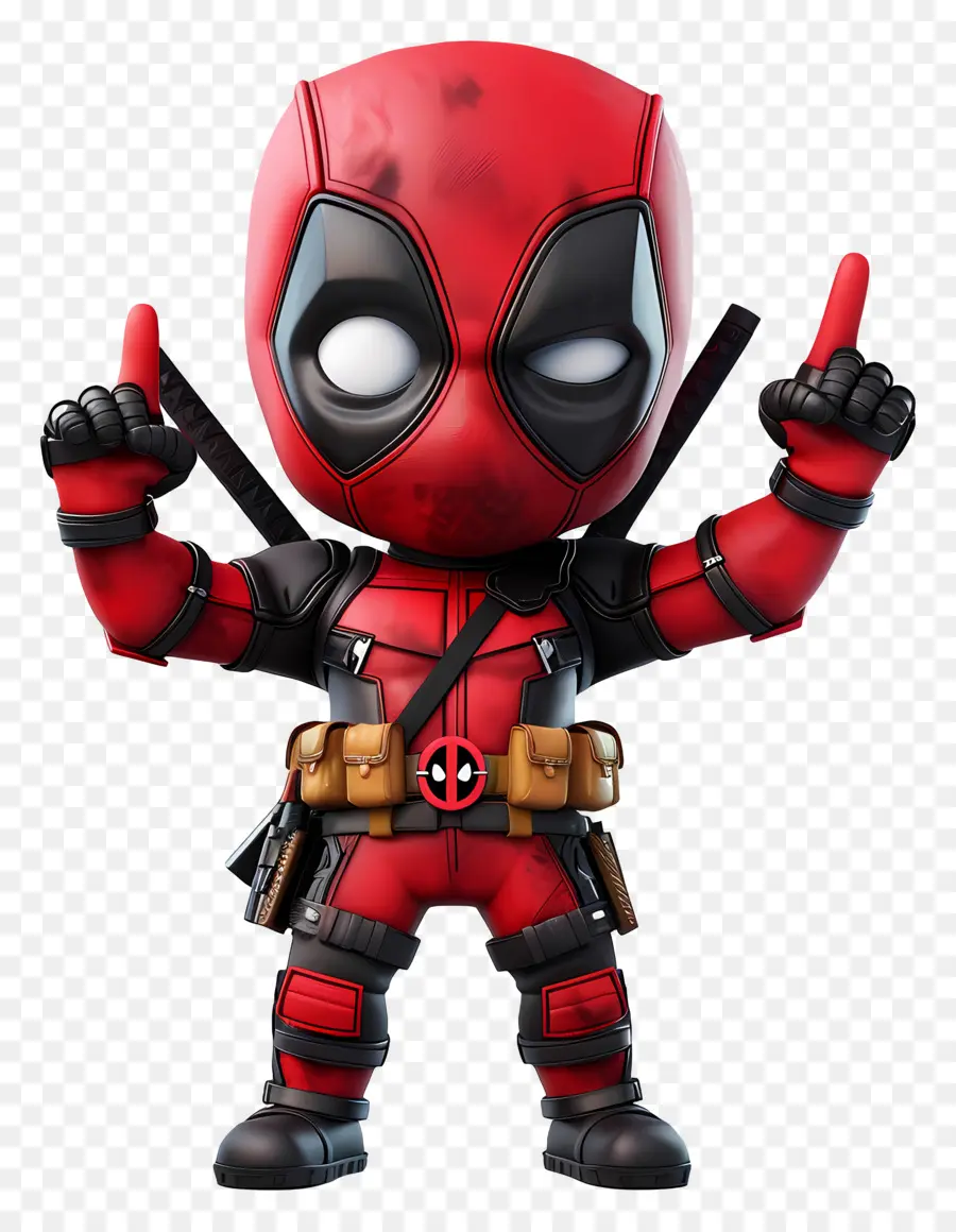 Deadpool Mignon，Personnage De Dessin Animé Rouge PNG