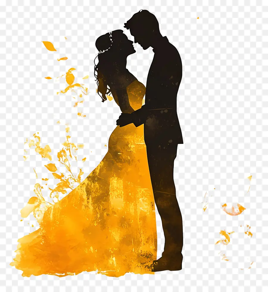 Silhouette De Mariage，Silhouette Couple PNG