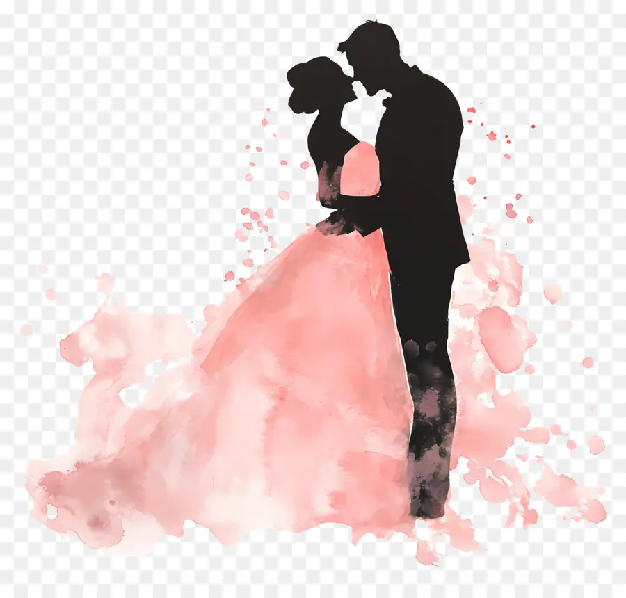 Silhouette De Mariage，Silhouette Couple PNG