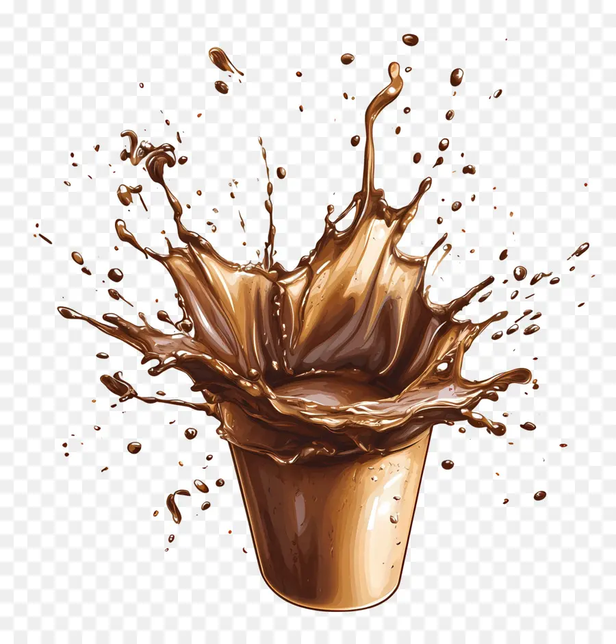 Café Splash，Éclaboussure De Chocolat PNG