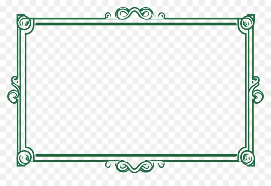 Cadre Simple Rectangle，Cadre Vert PNG