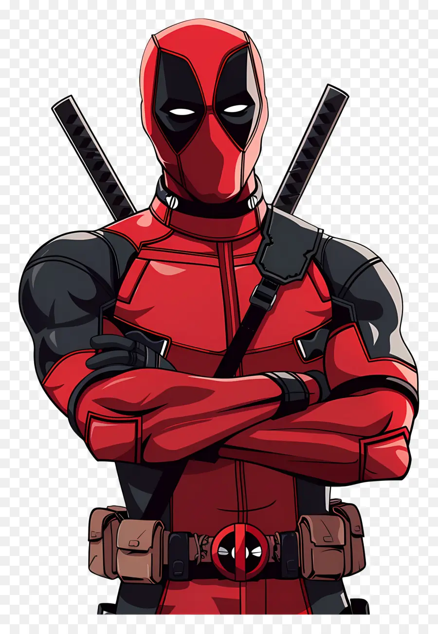 Deadpool Animé，Super Héros Rouge Et Noir PNG