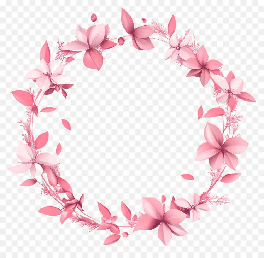 Cadre Simple Rose，Couronne Florale PNG