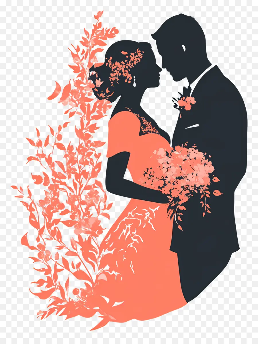 Silhouette De Mariage，Couples De Mariage PNG