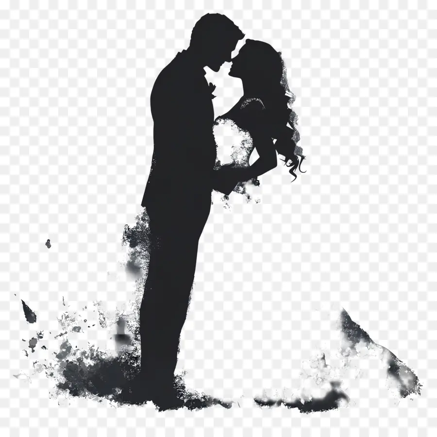 Silhouette De Mariage，Silhouette Couple PNG