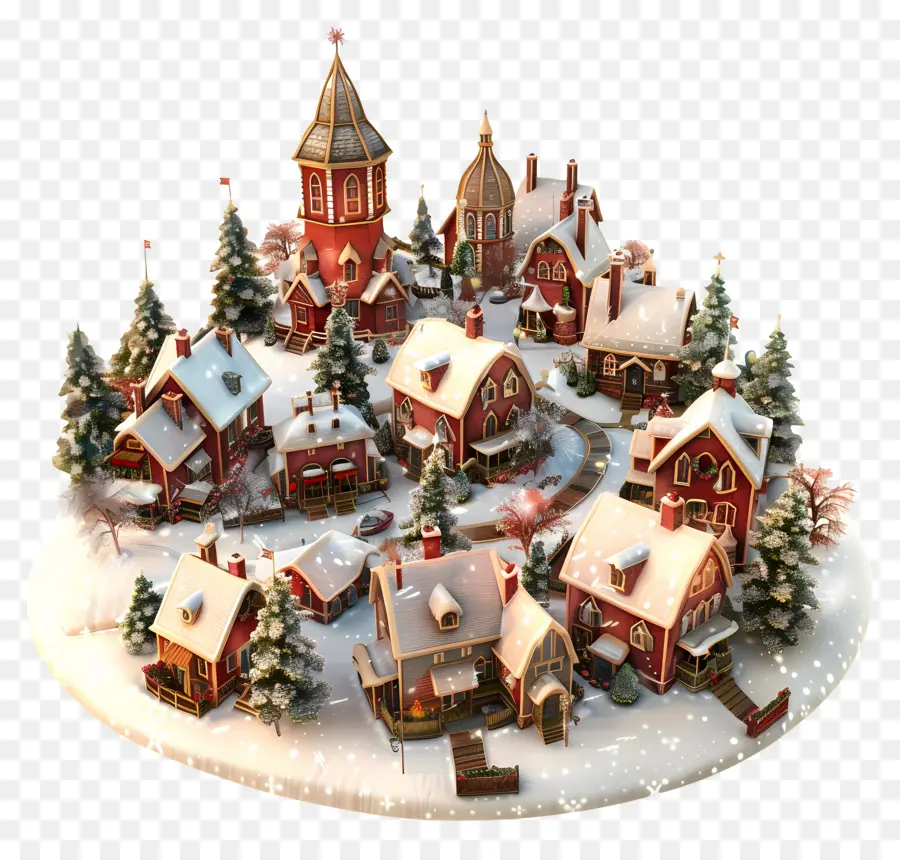 Ville De Noël，Village Enneigé PNG