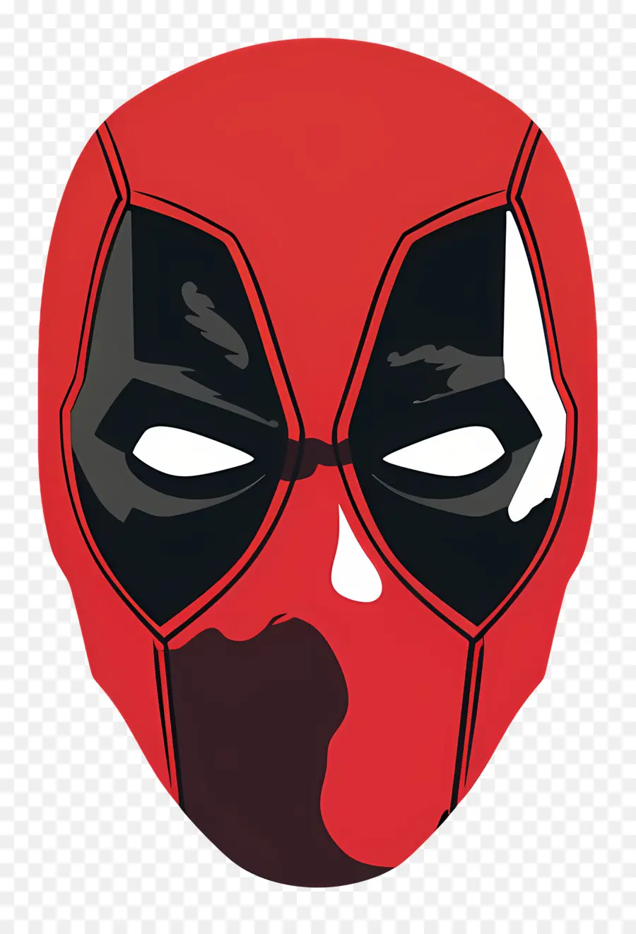 Visage De Deadpool De Dessin Animé，Masque Rouge PNG