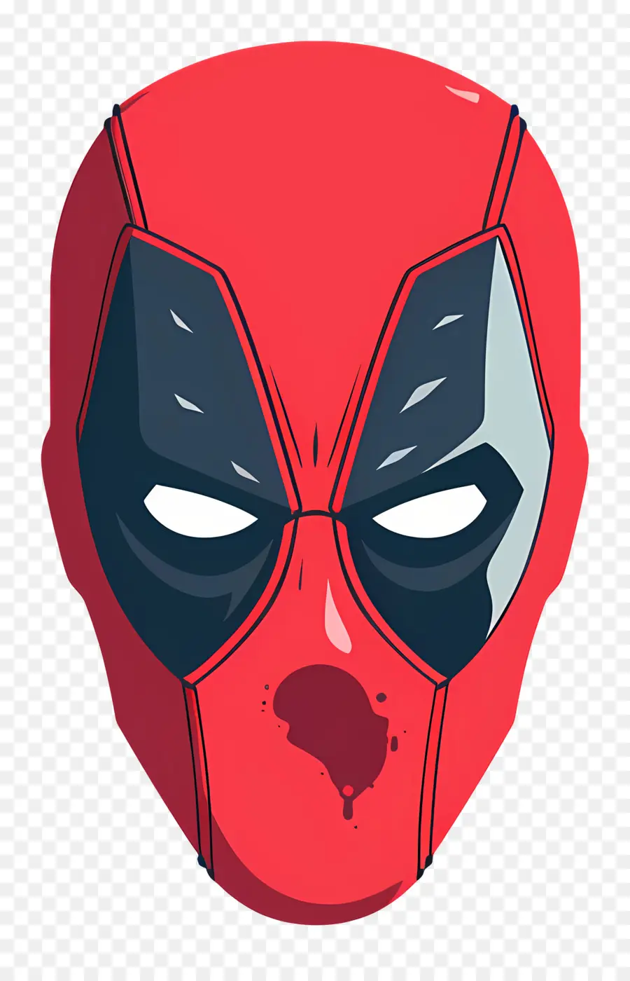 Visage De Deadpool De Dessin Animé，Masque Rouge PNG