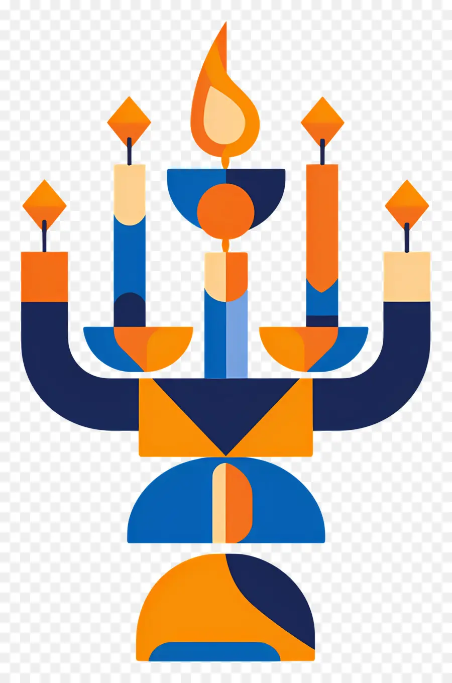 Bougie De Dessin Animé，Menorah Colorée PNG