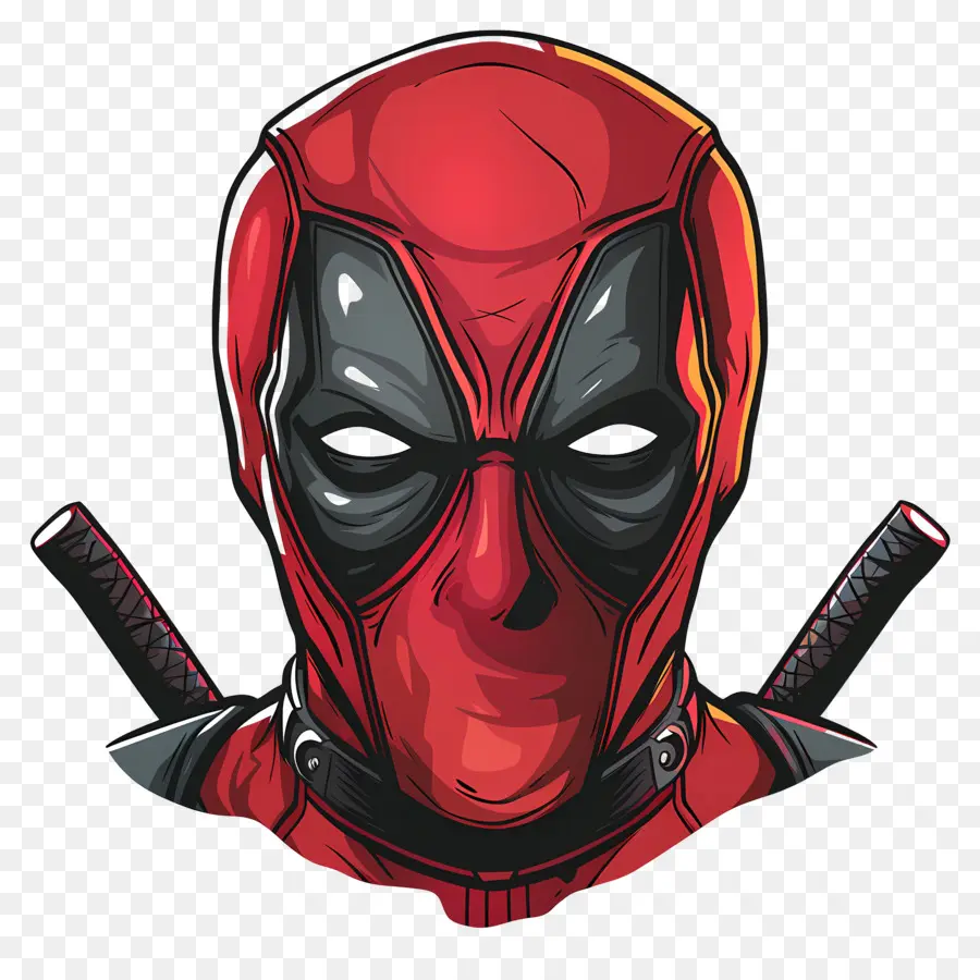 Visage De Deadpool De Dessin Animé，Masque De Super Héros PNG