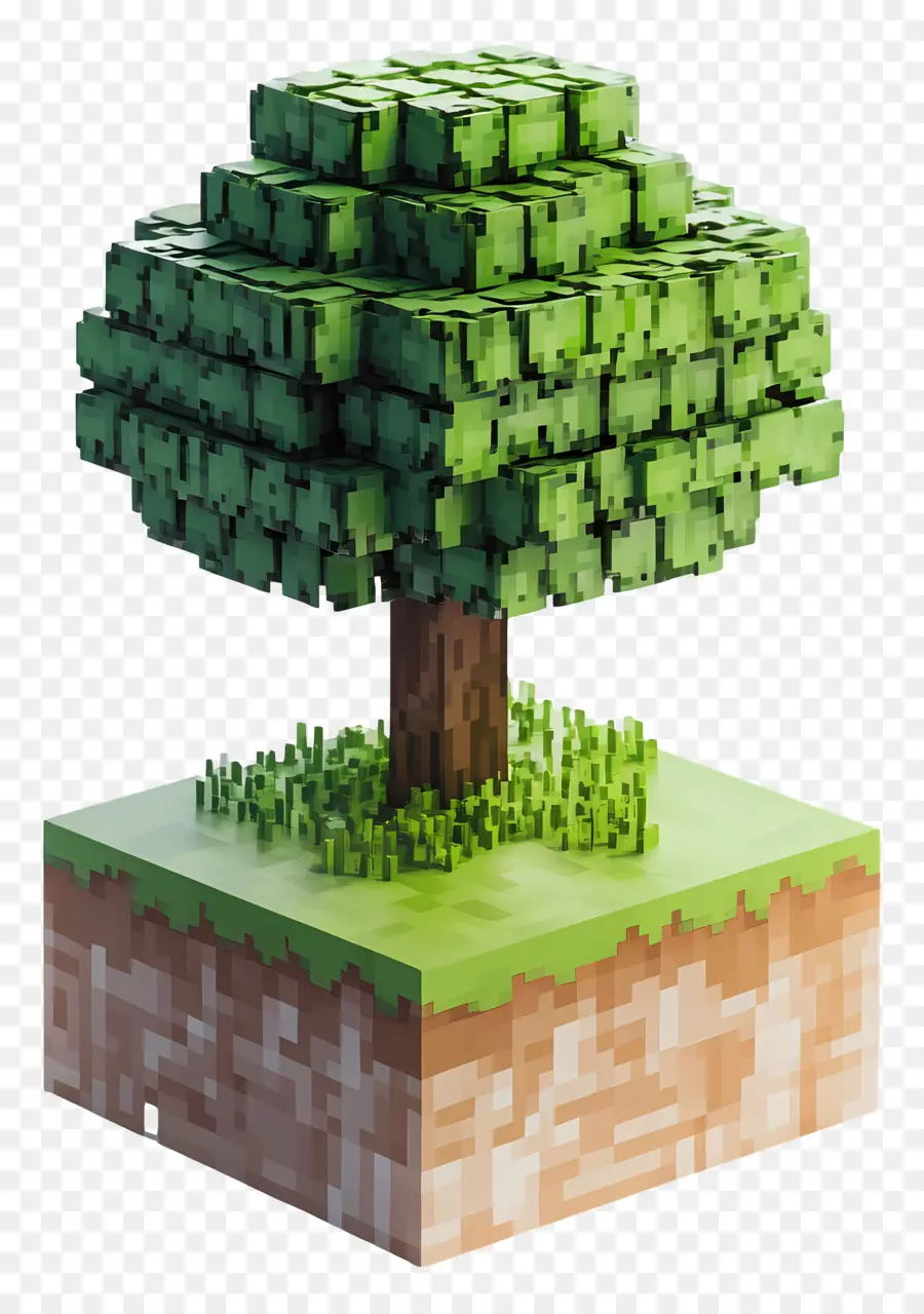 Minecraft，Arbre à Pixels PNG