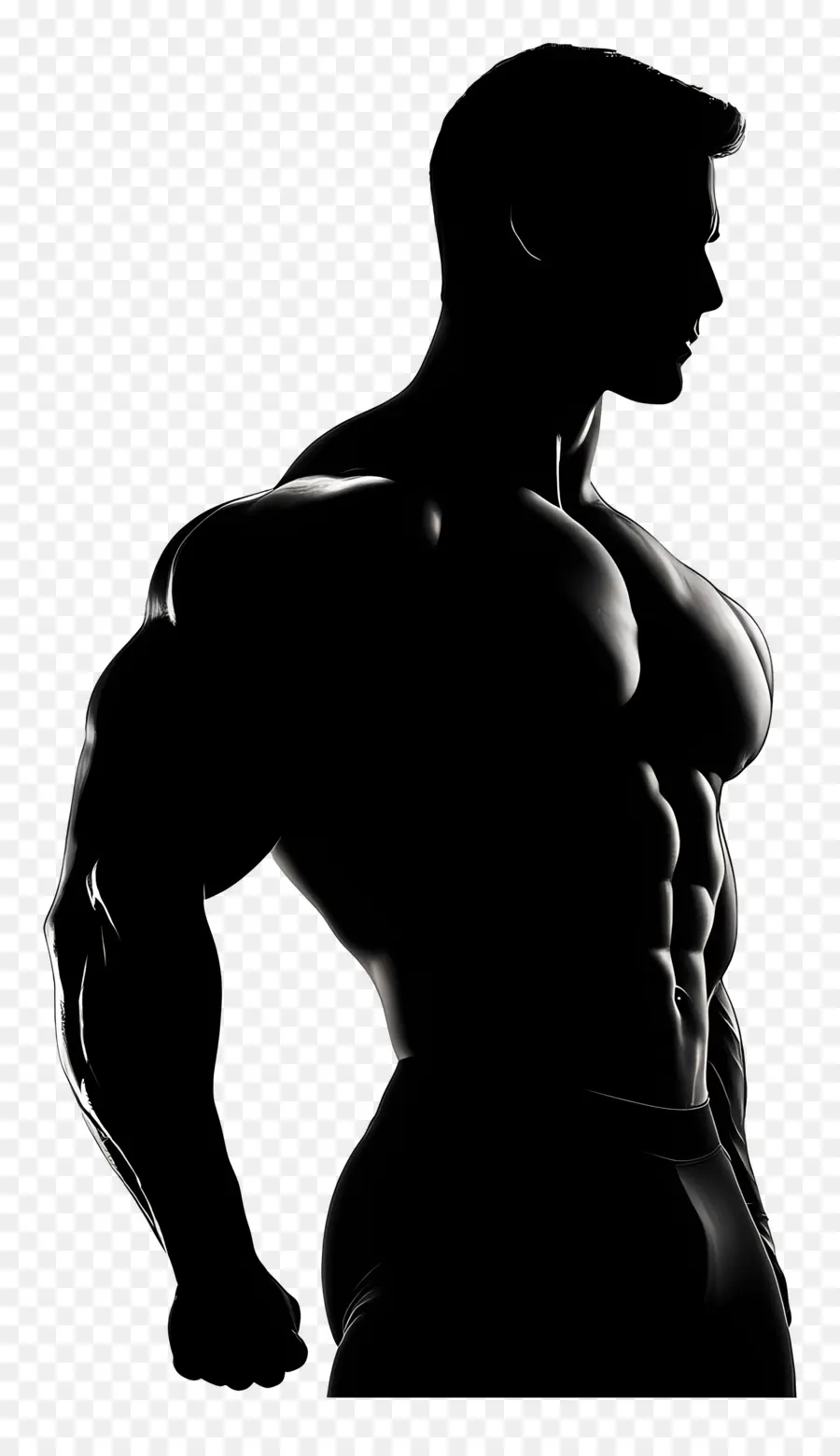 Silhouette D'homme Fort，Homme Musclé PNG