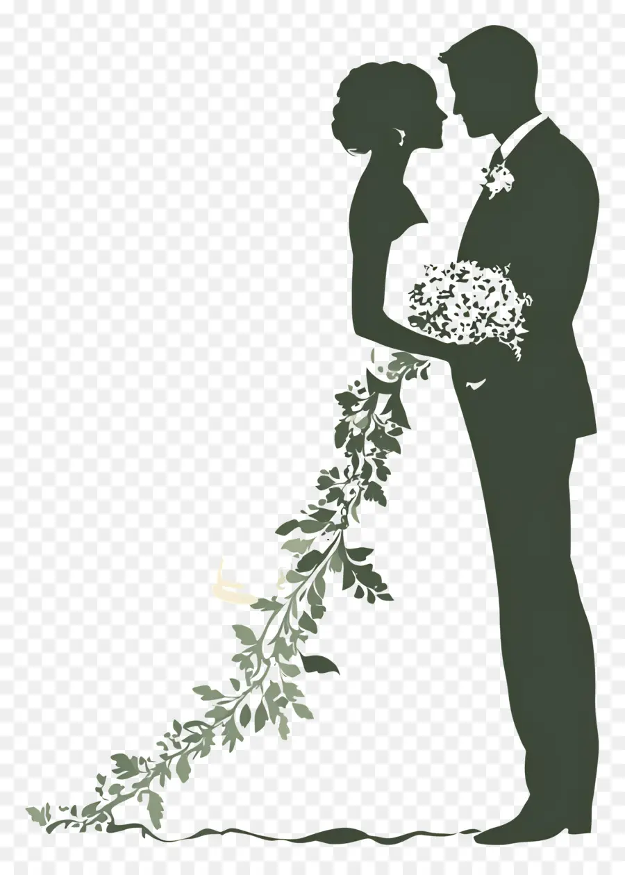 Silhouette De Mariage，Mariée PNG