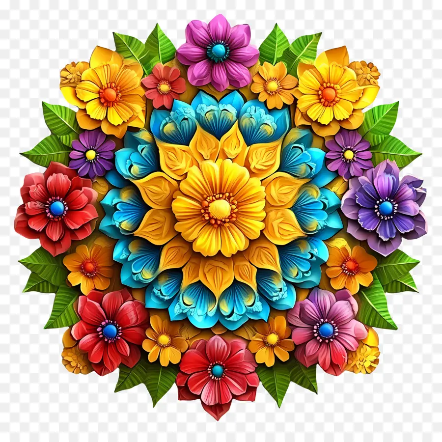 Rangoli Floral Onam，Rangoli PNG