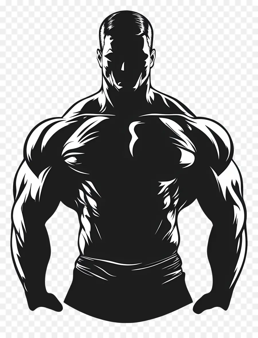 Silhouette D'homme Fort，Homme Musclé PNG