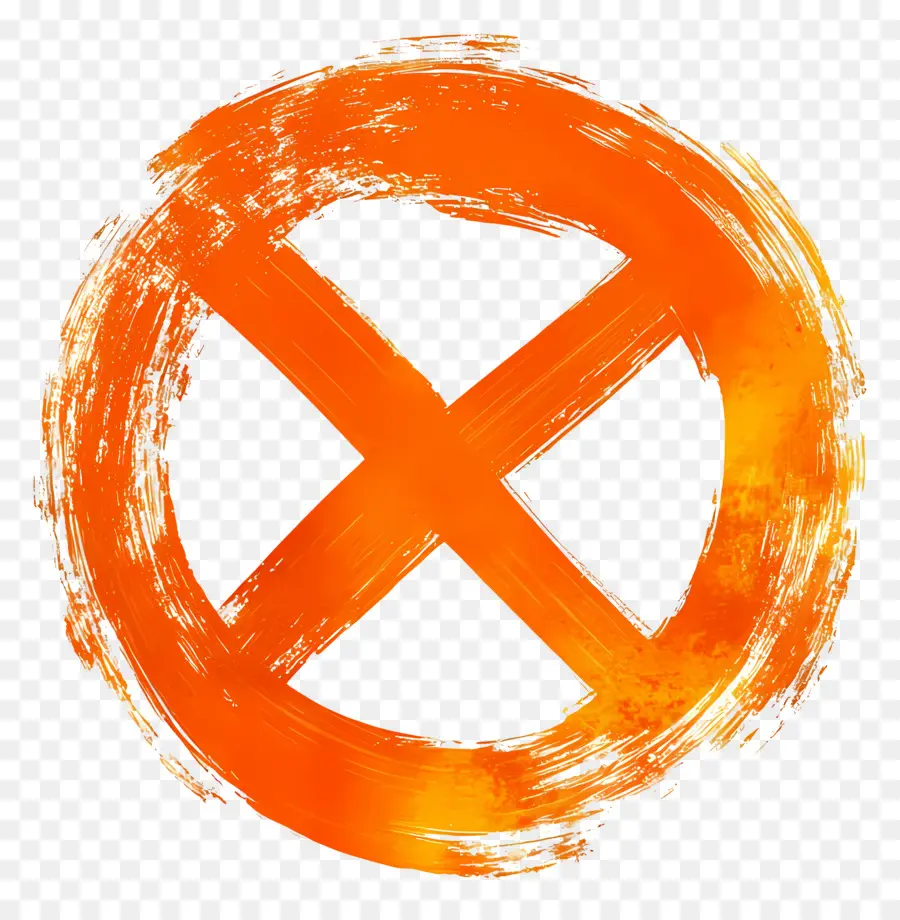 Symbole X，Croix Orange PNG