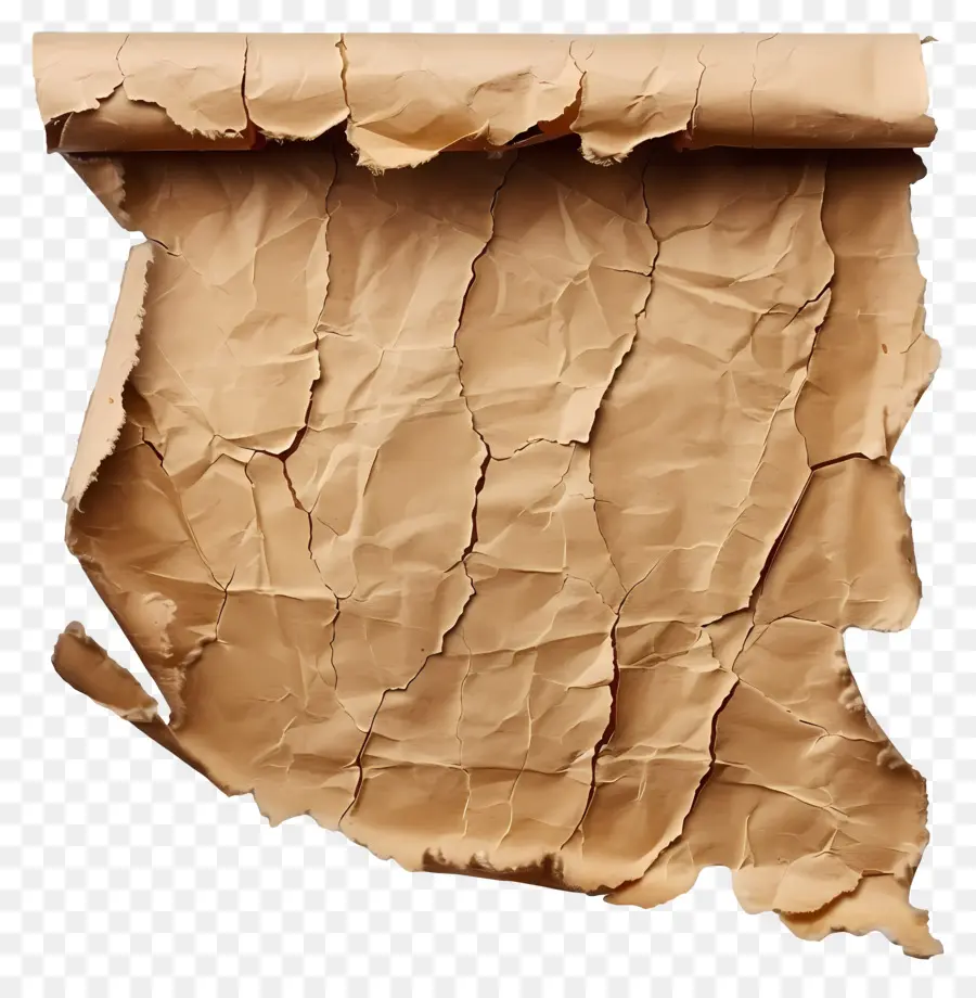 Papier Déchiré Marron，Papier Froissé PNG