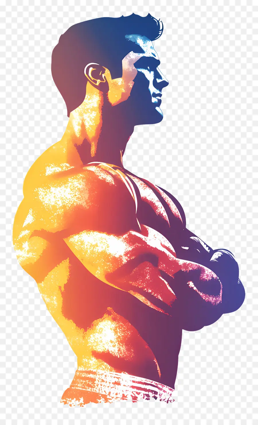 Silhouette D'homme Fort，Homme Musclé PNG