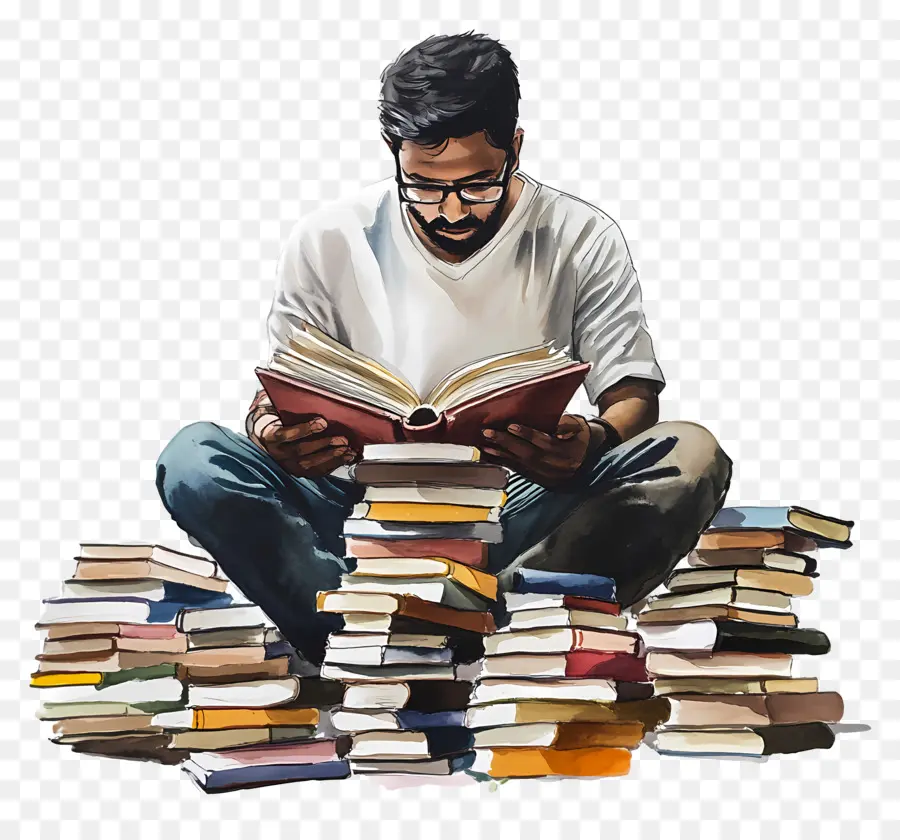 Ver De Livre，Homme Lisant Des Livres PNG