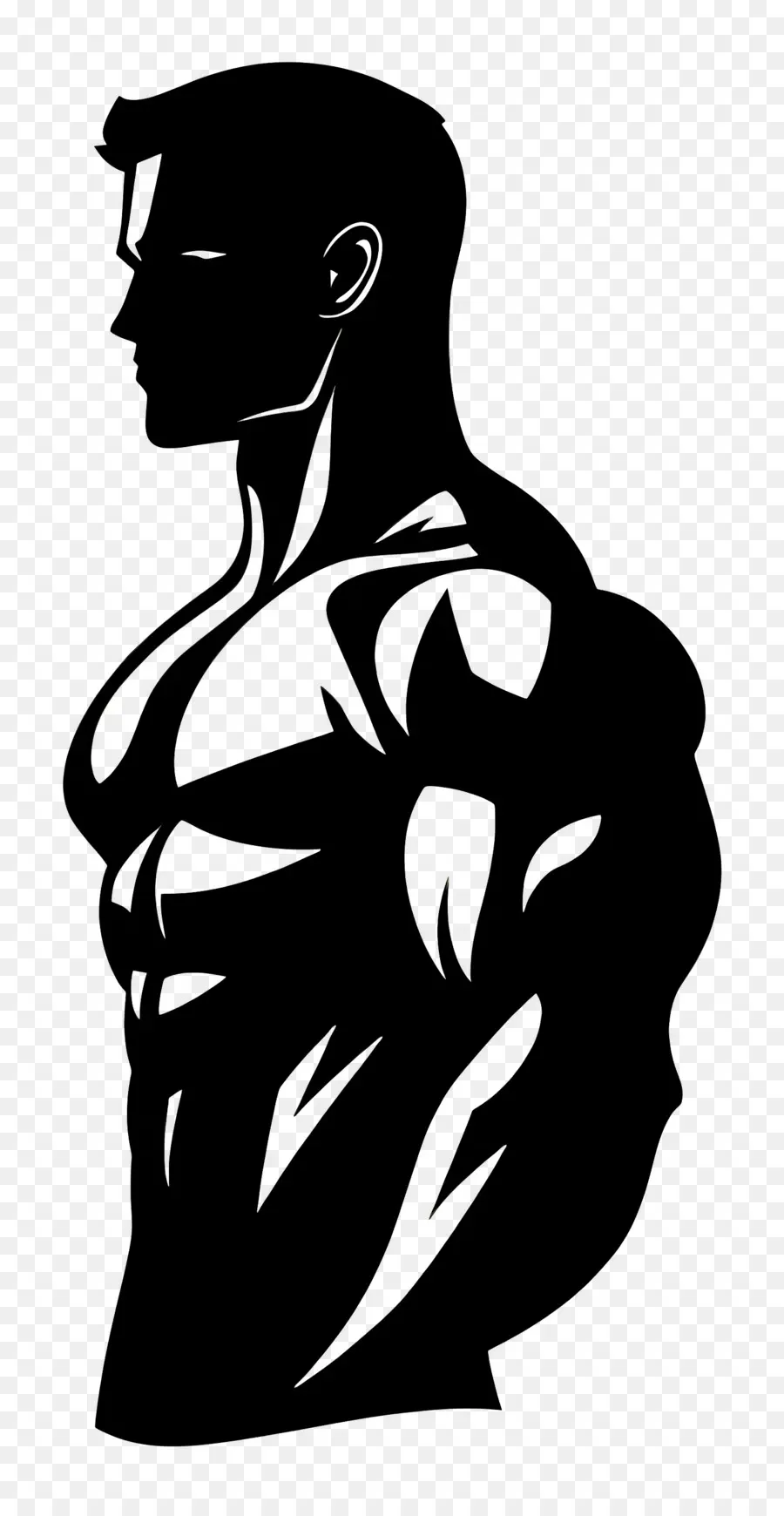 Silhouette D'homme Fort，Homme Musclé PNG