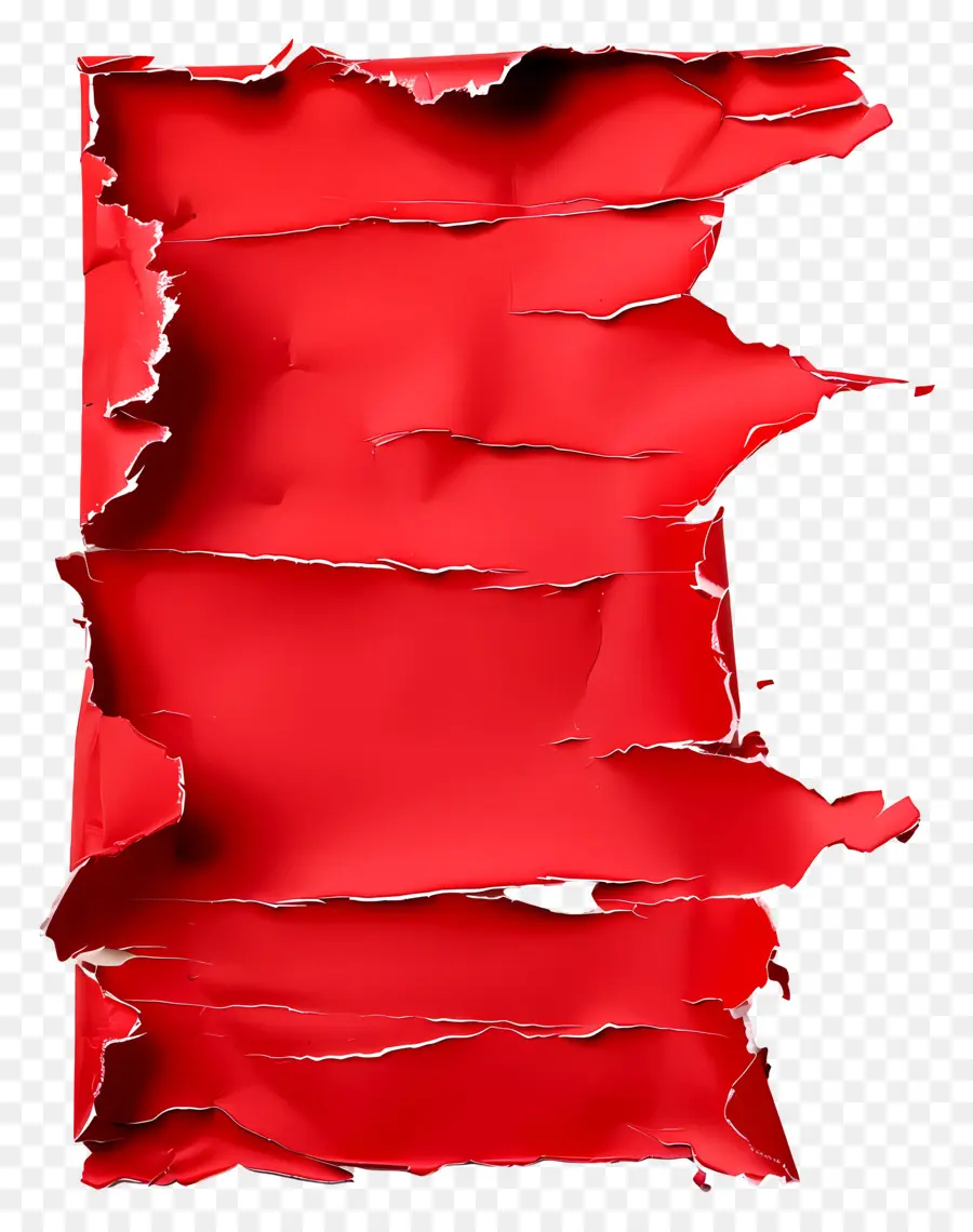 Papier Déchiré Rouge，Déchiré PNG