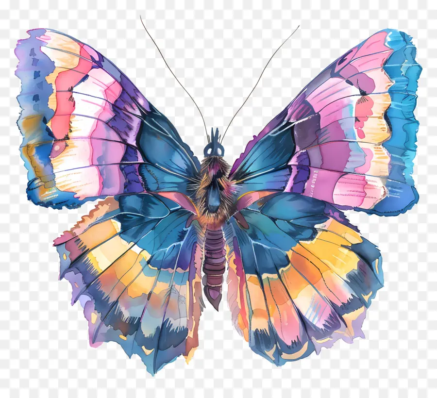 Papillon Pastel，Papillon Coloré PNG