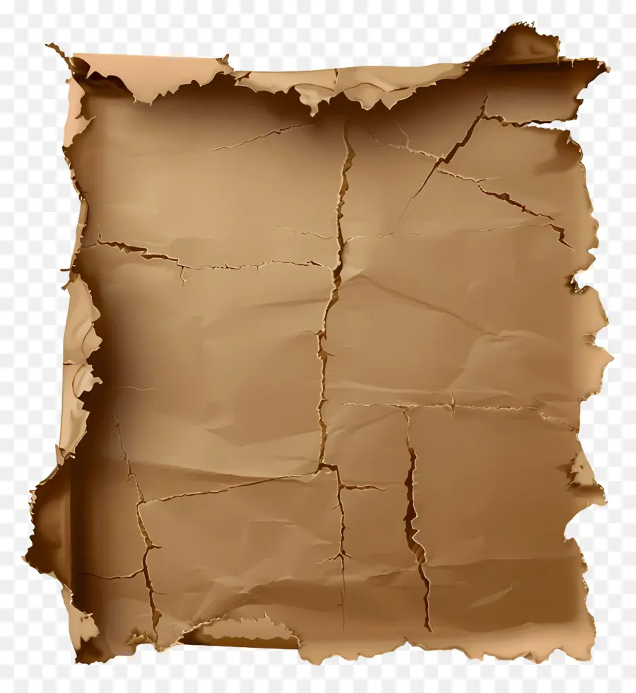 Papier Déchiré Marron，Papier Froissé PNG