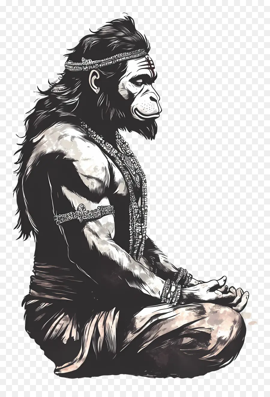 Hanuman，Singe Méditant PNG