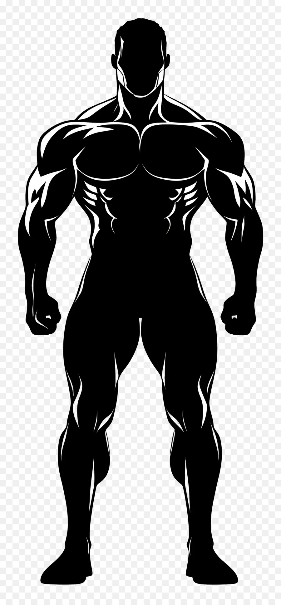 Silhouette D'homme Fort，Silhouette Musclée PNG