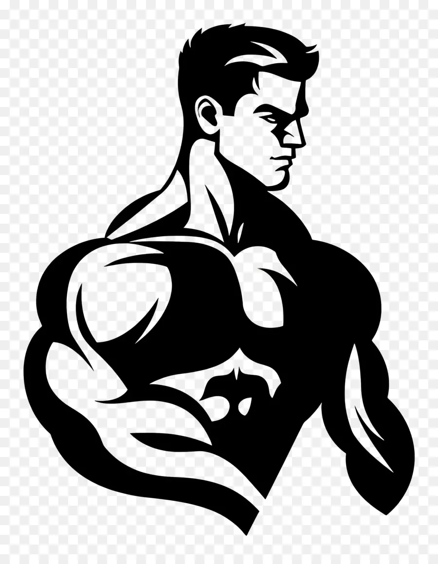 Silhouette D'homme Fort，Homme Musclé PNG