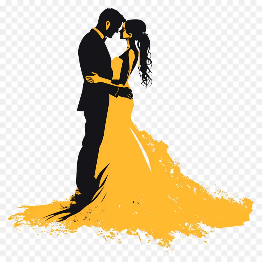 Silhouette De Mariage，Couple PNG