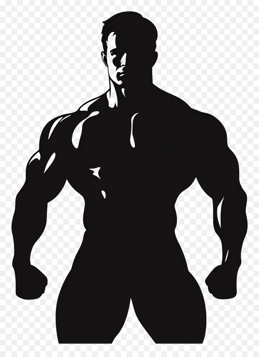 Silhouette D'homme Fort，Homme Musclé PNG