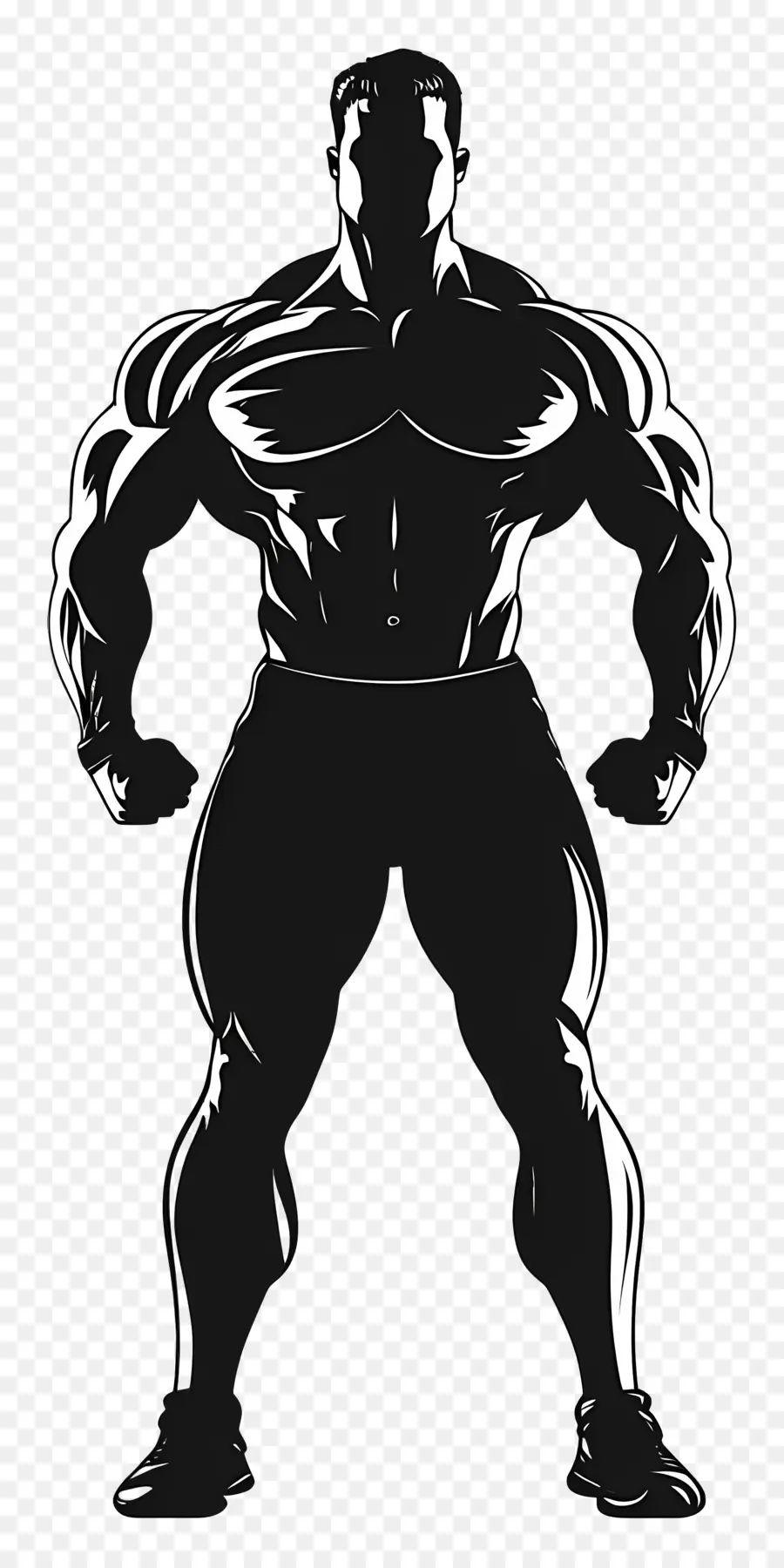 Silhouette D'homme Fort，Silhouette Musclée PNG