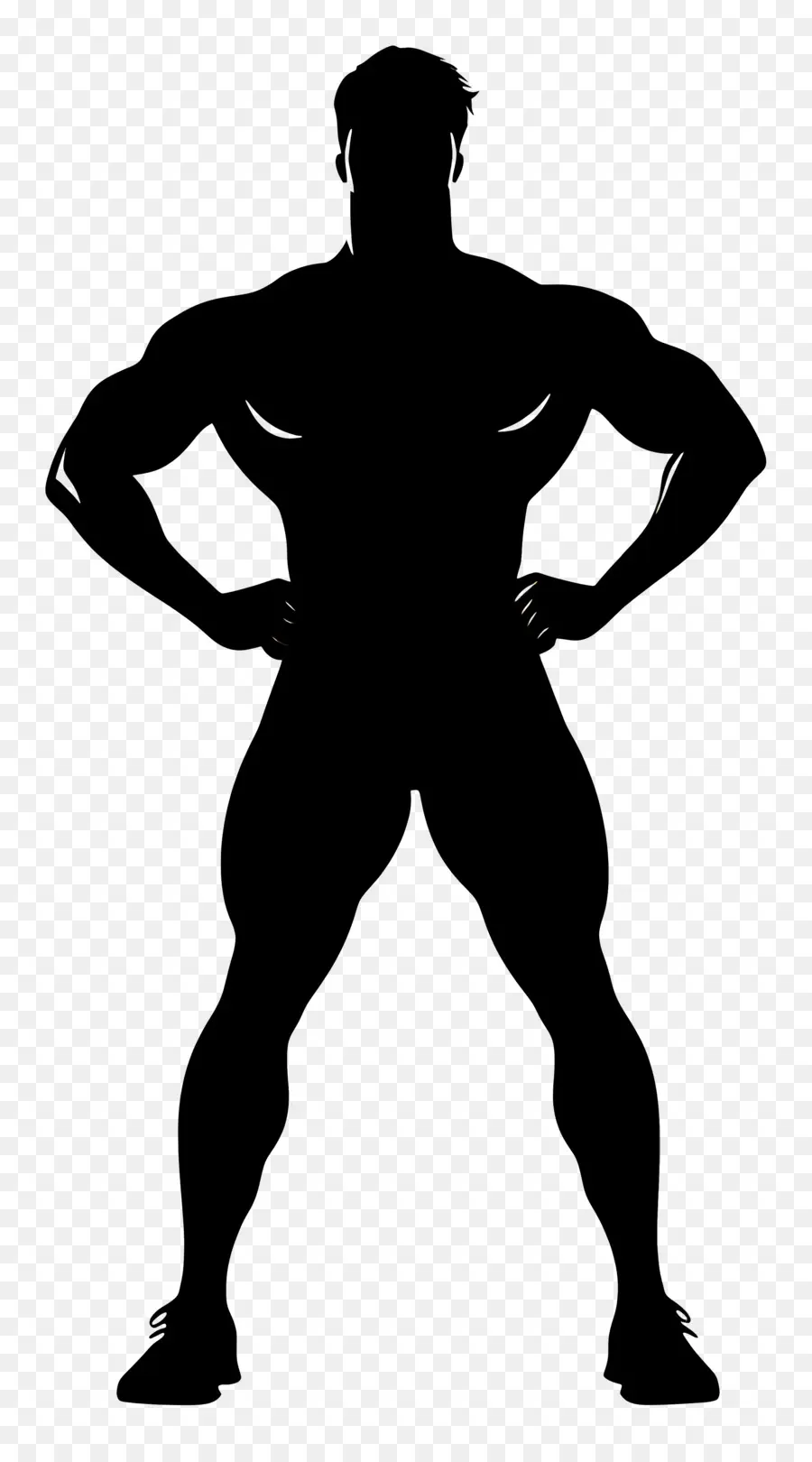 Silhouette D'homme Fort，Homme Musclé PNG