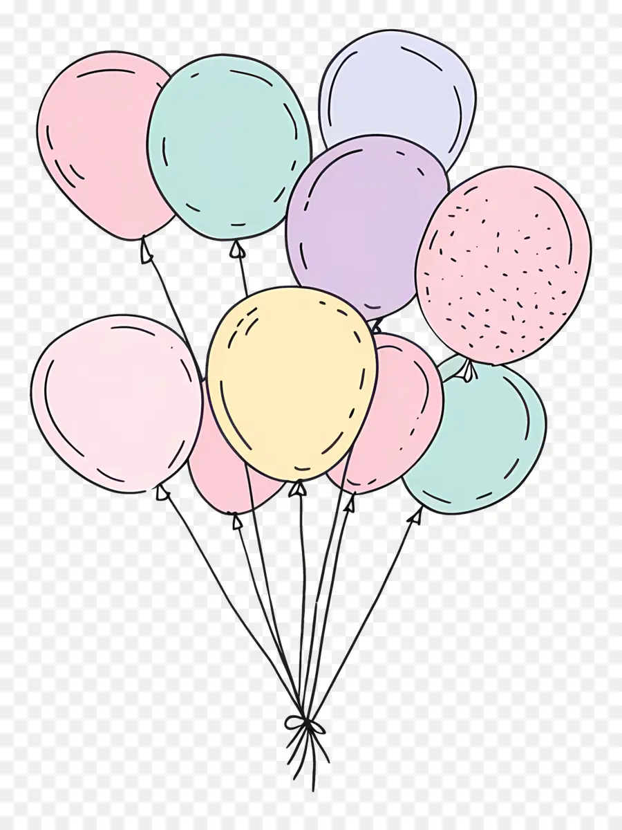 Ballons Pastel，Ballons PNG