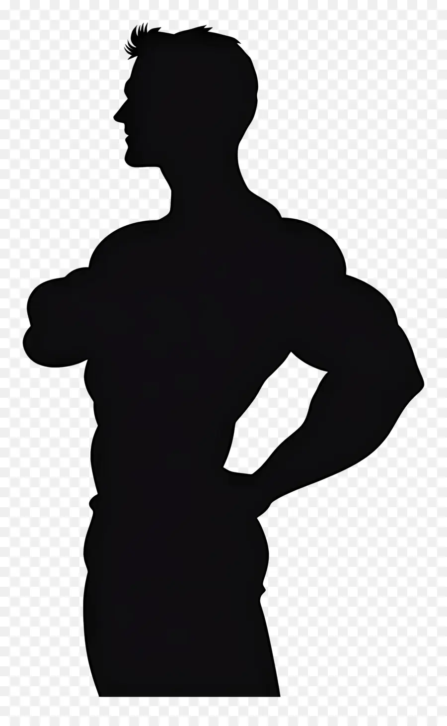 Silhouette D'homme Fort，Silhouette D'homme Musclé PNG