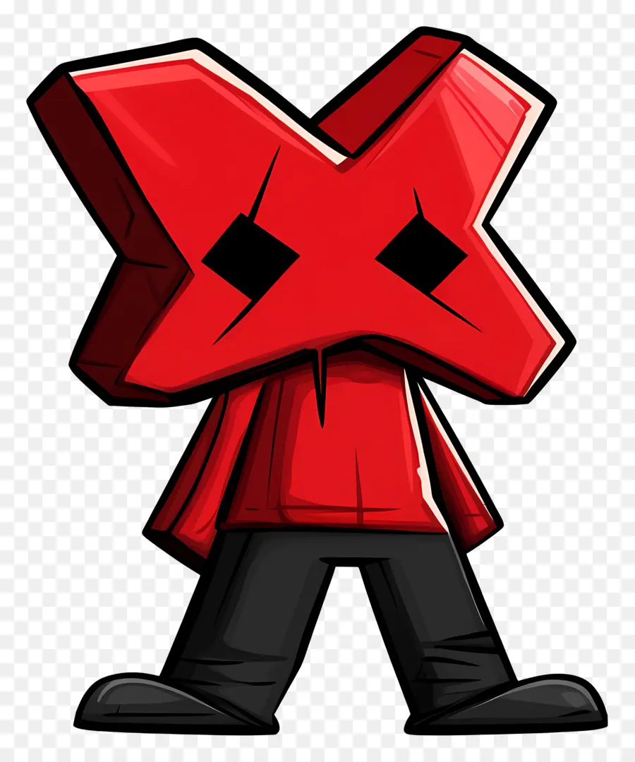 Rouge X，Caractère X Rouge PNG