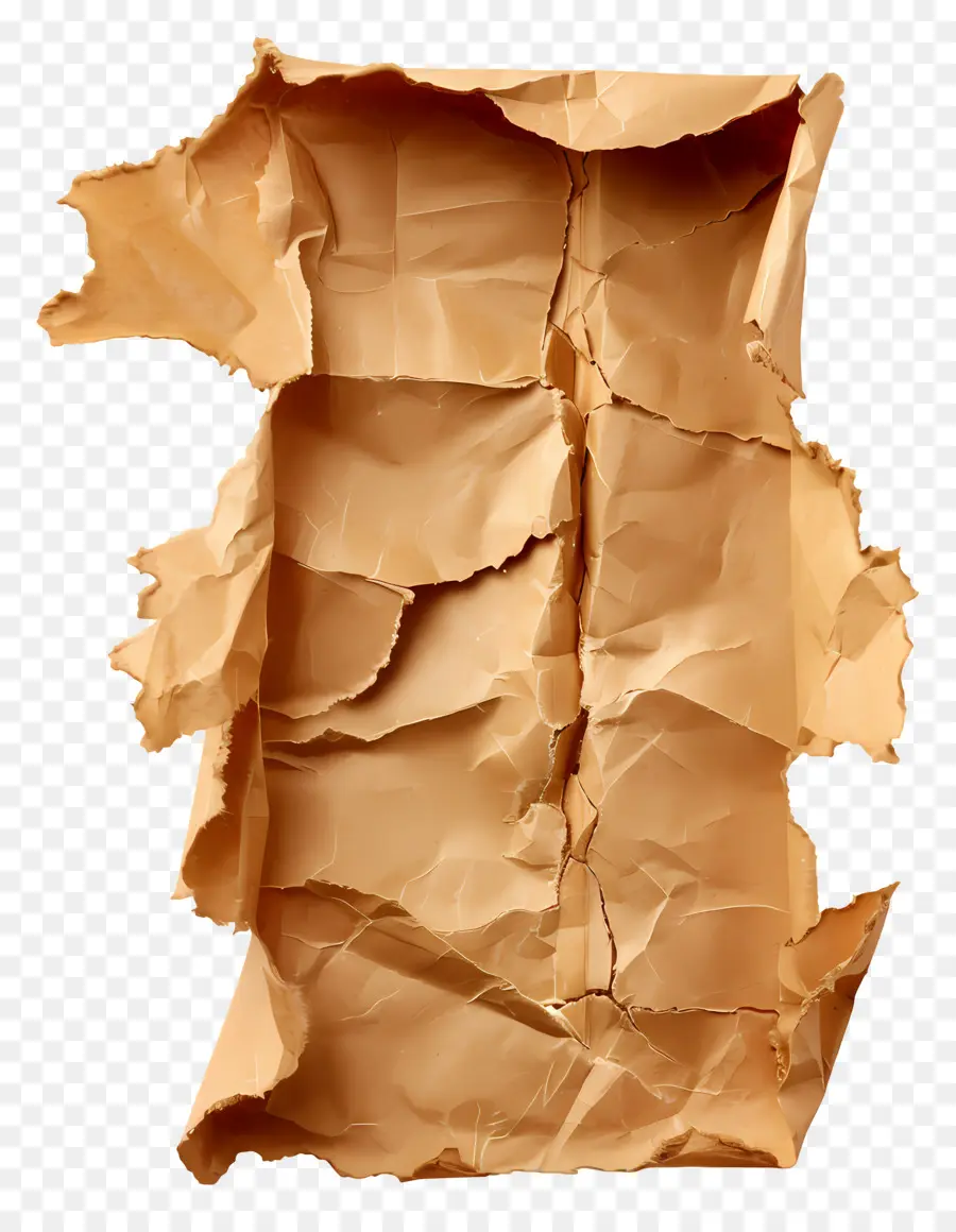 Papier Déchiré Marron，Papier Froissé PNG