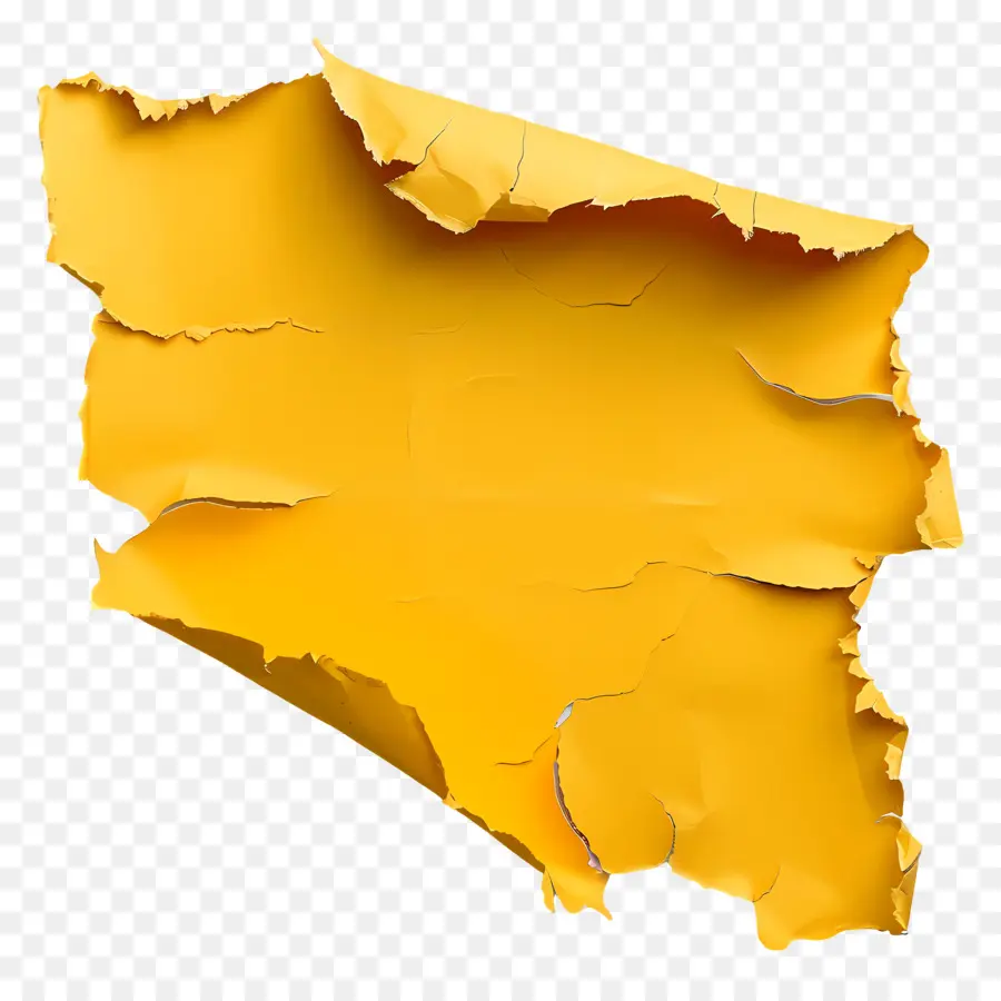 Papier Déchiré Jaune，Papier Déchiré PNG