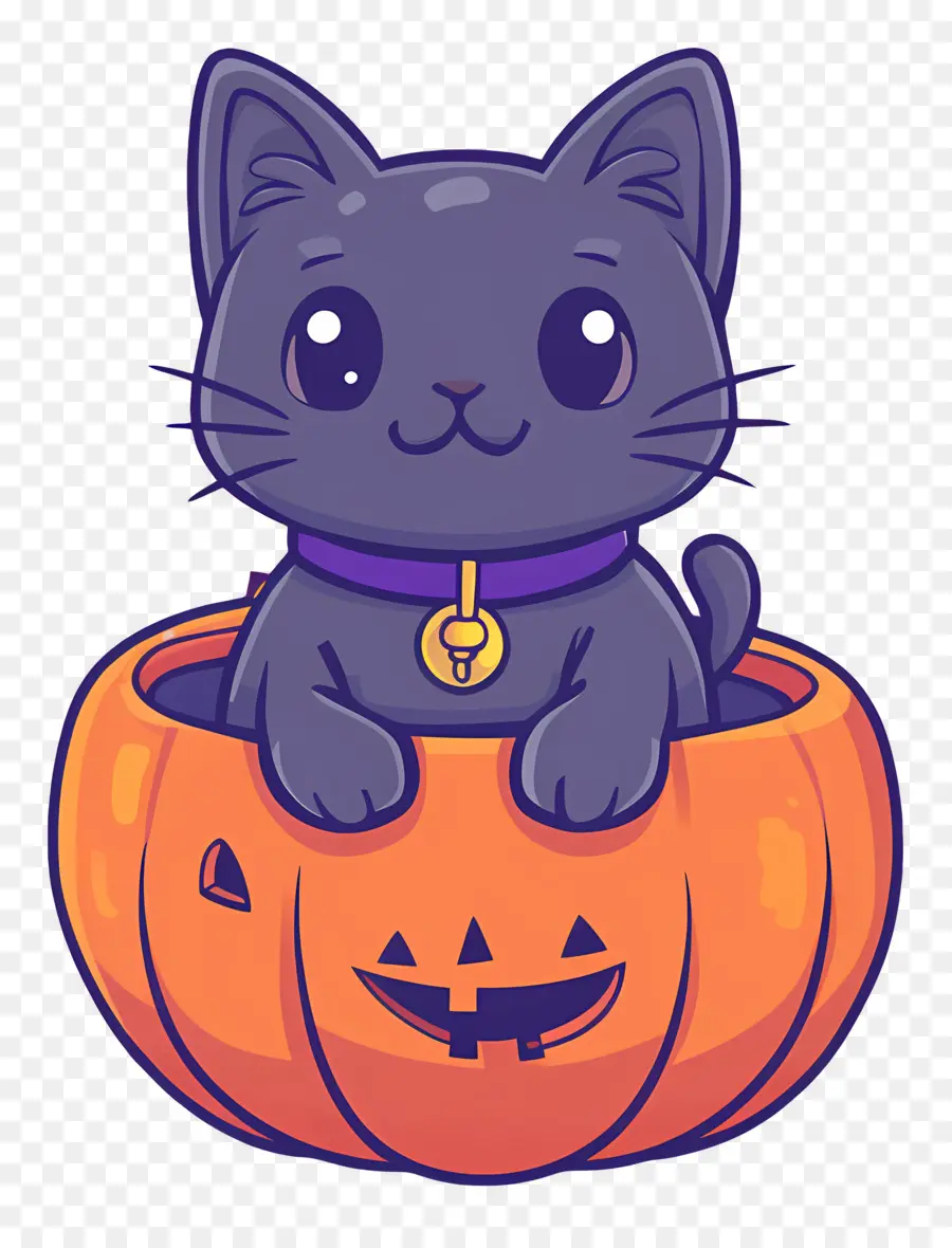 Chat Mignon，Chat En Citrouille PNG