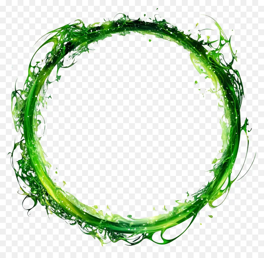 Cadre De Cercle Vert，Couronne Verte PNG