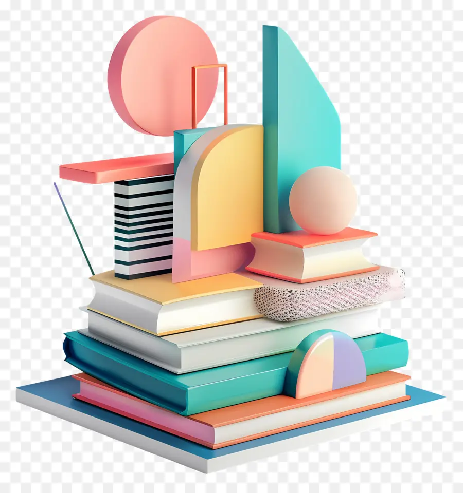 Pile De Livres Modèle 3d，Livres PNG