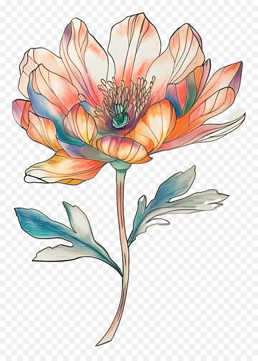 Fleur Pastel，Fleur Colorée PNG