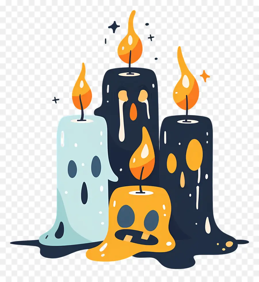 Bougies D'halloween，Flamme PNG