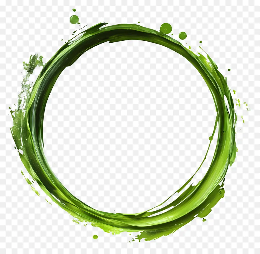 Cadre De Cercle Vert，Splash Circulaire Vert PNG