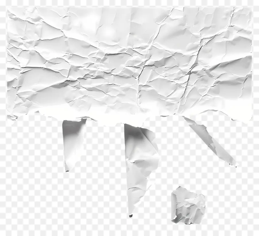 Papier Déchiré Blanc，Papier Froissé PNG