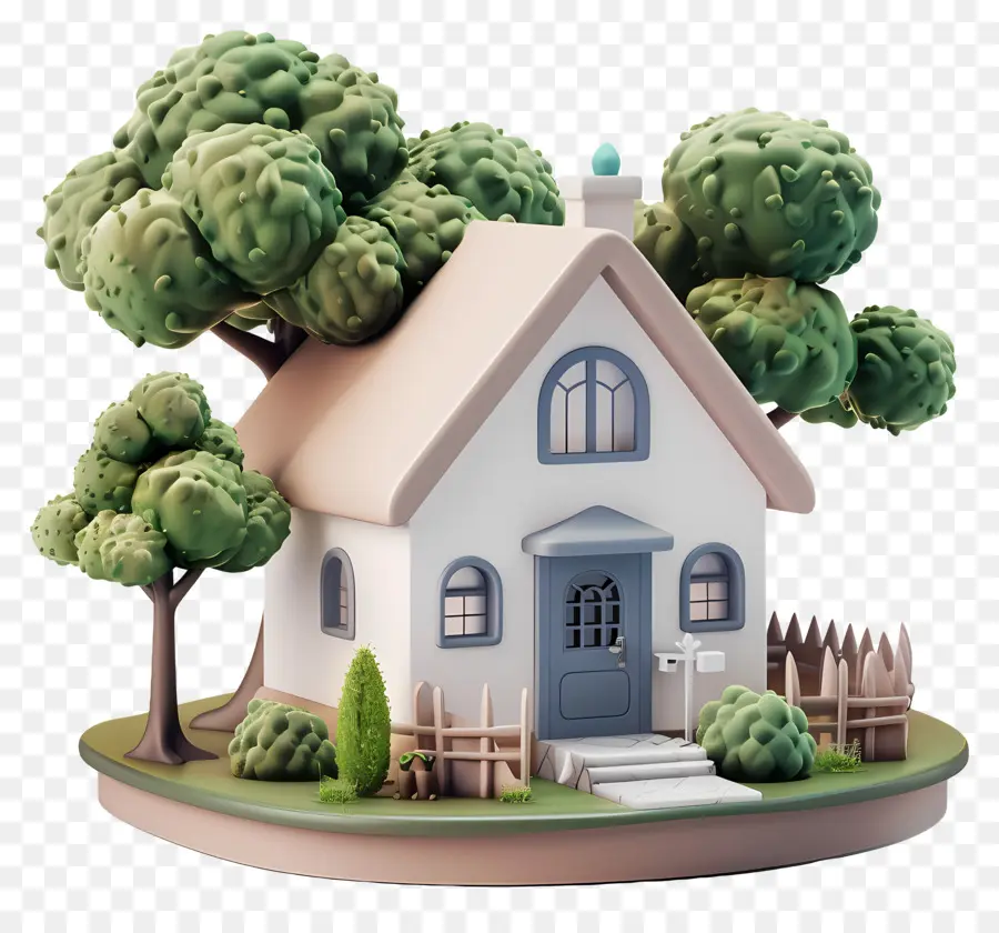 Maison Simple Modèle 3d，Petite Maison Mignonne De Griffonnage PNG